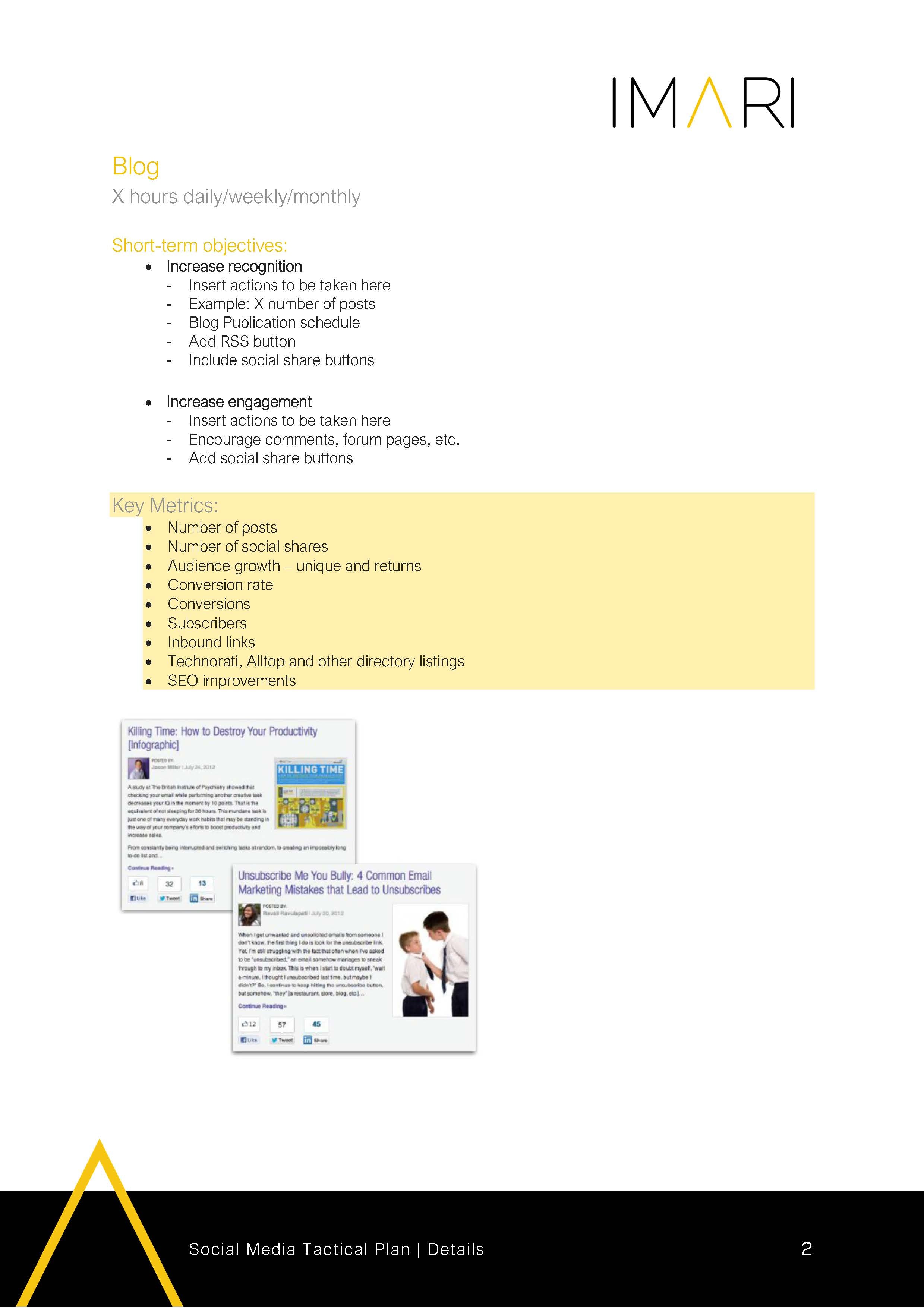 Social Media Tactical Plan